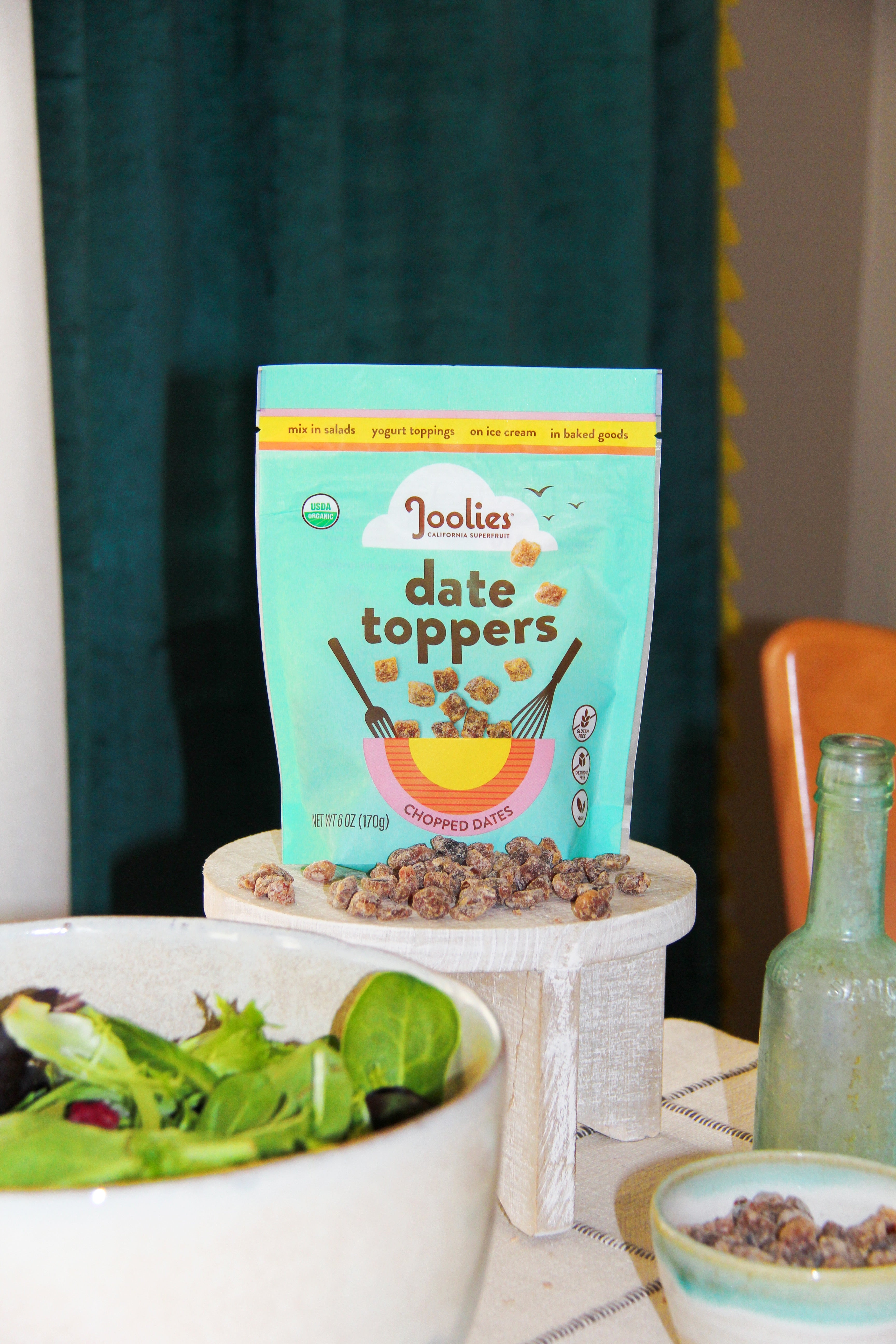 Joolies Organic Diced Date Toppers Pack of Two 6oz Bags Joolies