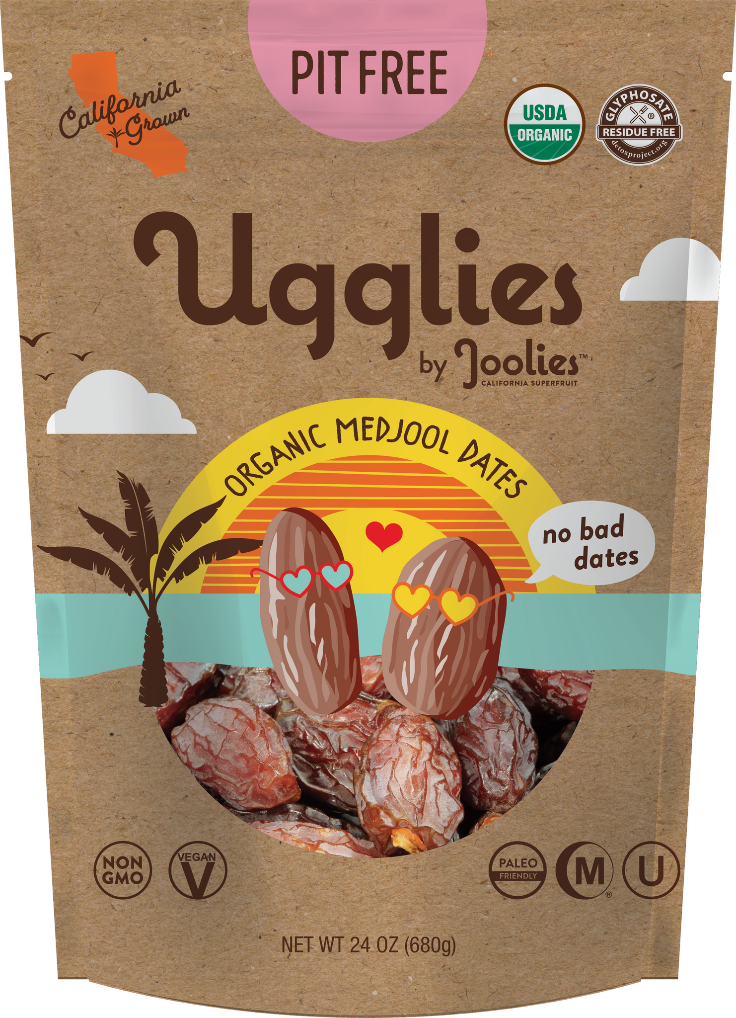 Ugglies by Joolies - Pit Free Organic Medjool Dates - 1.5LB BAG