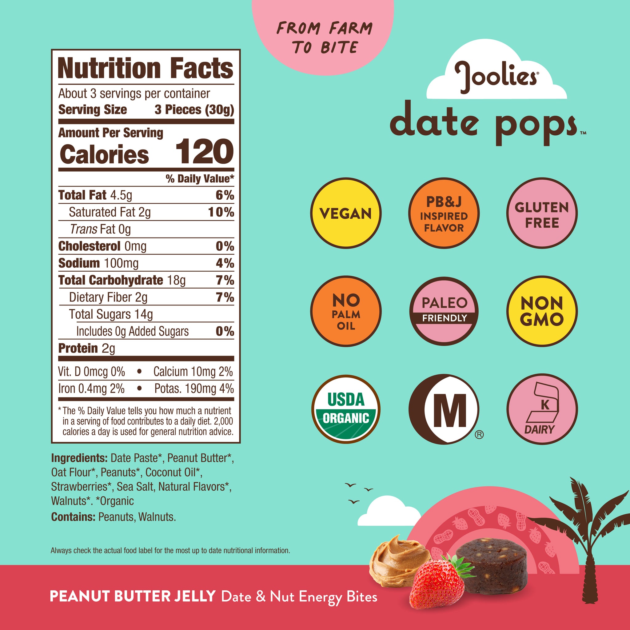 Date Pops - Peanut Butter Jelly 6 ct