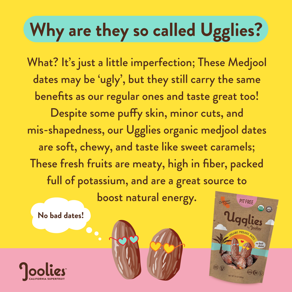 Ugglies By Joolies - Pit Free Organic Medjool Dates - Pack of Two 1.5lb Bags