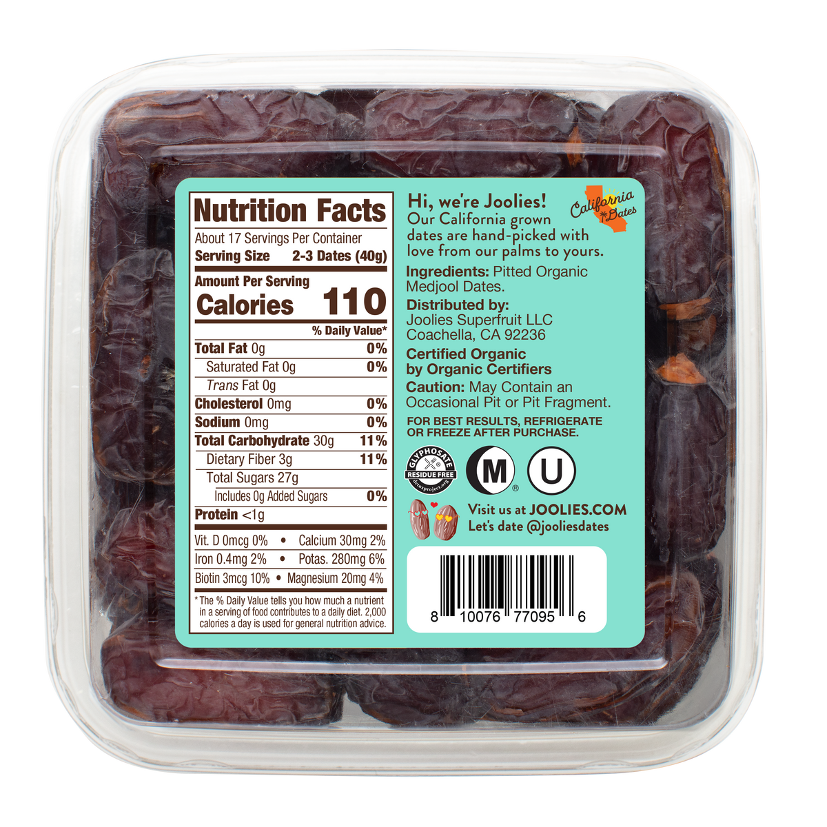 Organic Pit-Free Medjool Dates