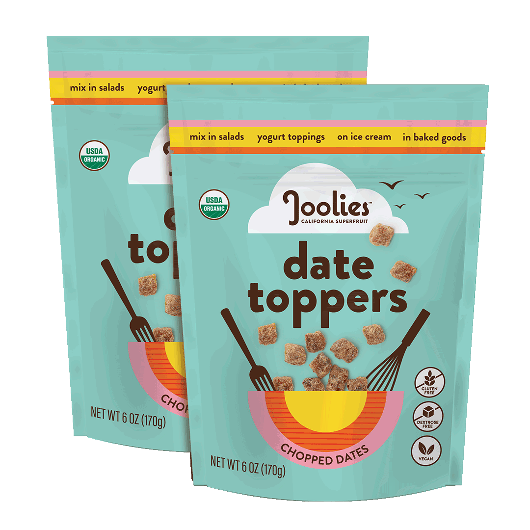 Joolies Organic Diced Date Toppers- Pack of Two 6oz Bags