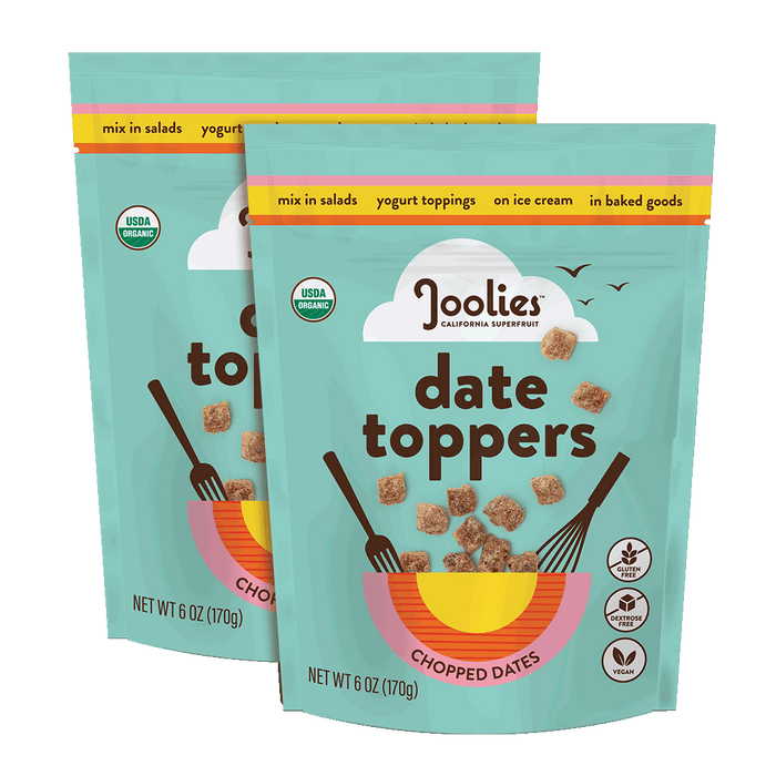 Joolies Organic Diced Date Toppers- Pack of Two 6oz Bags