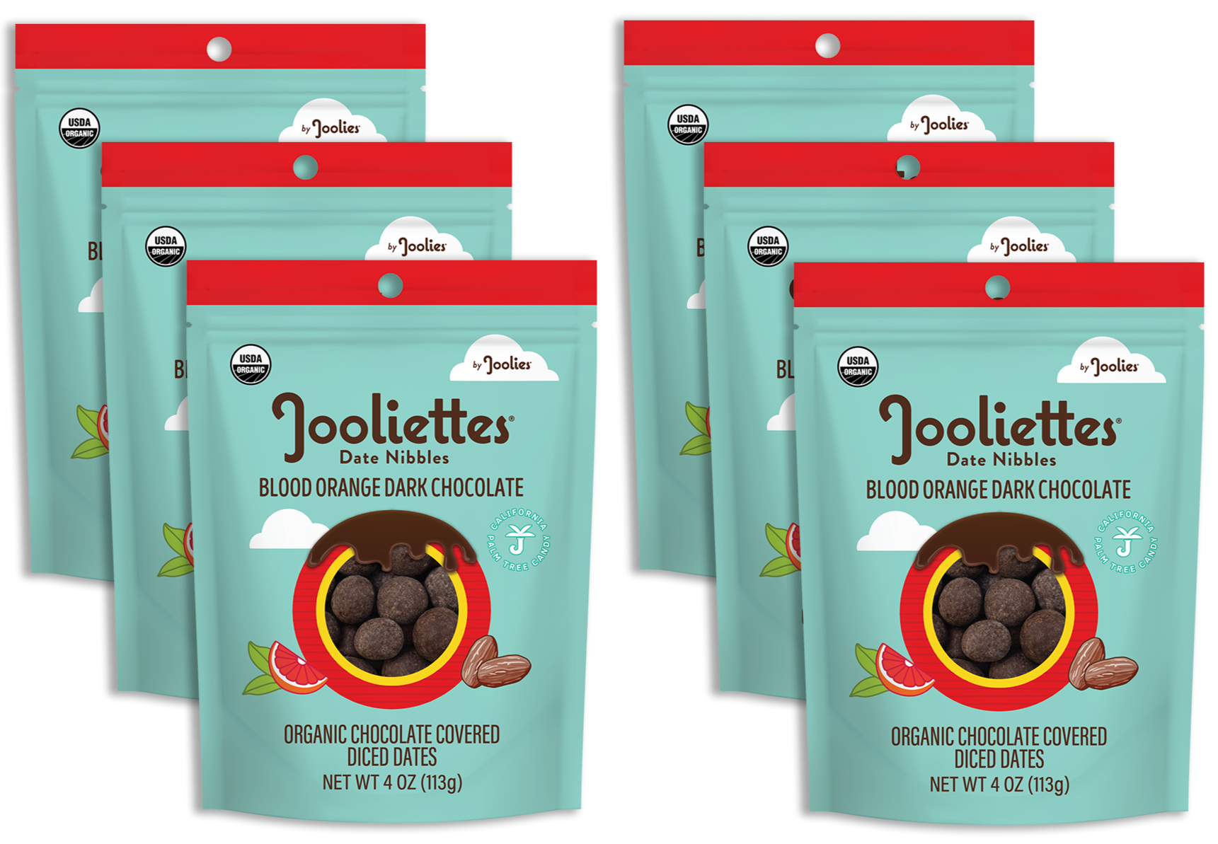 Jooliettes® 4oz Blood Orange Chocolate Covered Diced Dates 6 ct