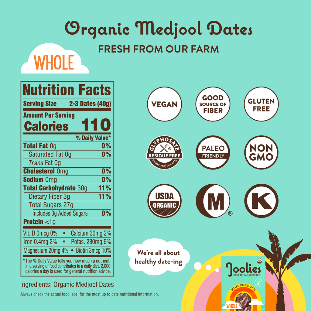 Jumbo Grade Organic Medjool Dates - Whole 4.4lb Box
